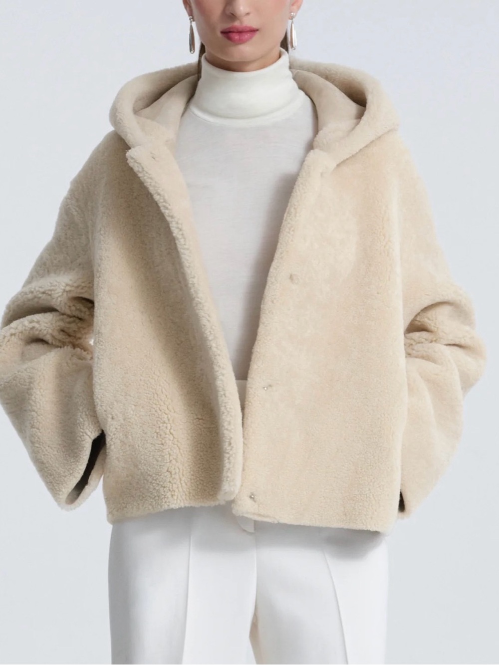 Nour Hammour Cooper hooded shearling hoodie jacket S